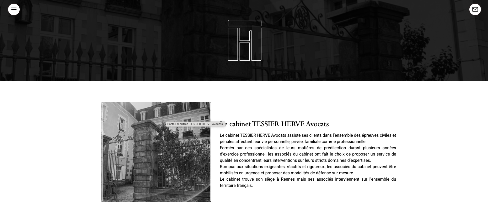 capture d'écran Tessier Hervé Avocats : création de site